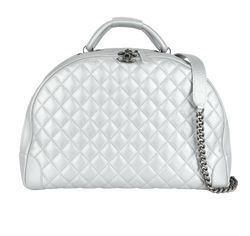 Large Round Trip Bowling Bag, Leather, Silver, 22286419(2016/17), S/DB, 3*